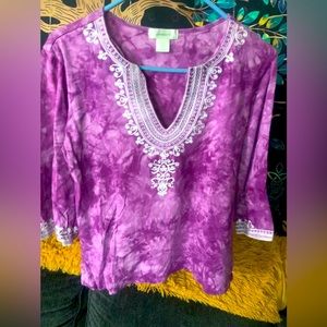 Women’s Purple Tie Dye Dress barn Blouse